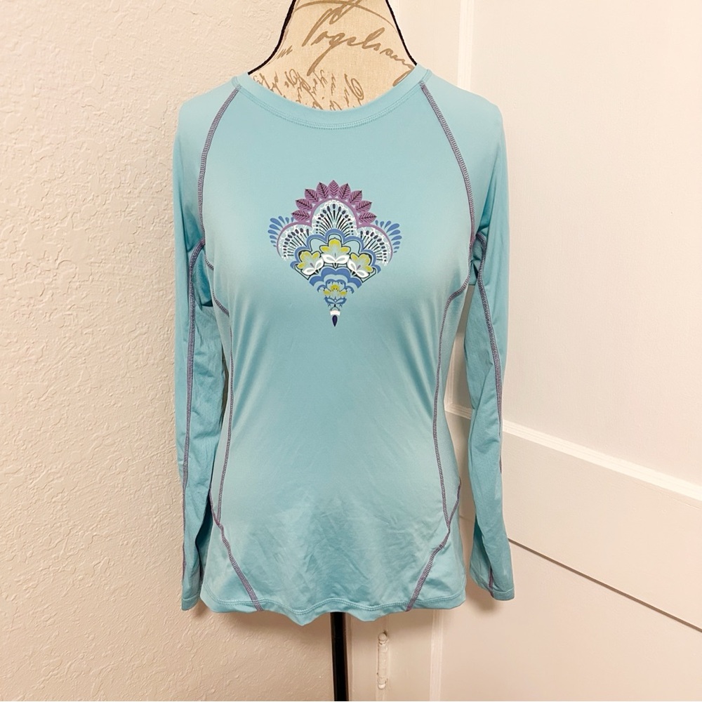 Athleta Lotus Flower Rash Guard Top